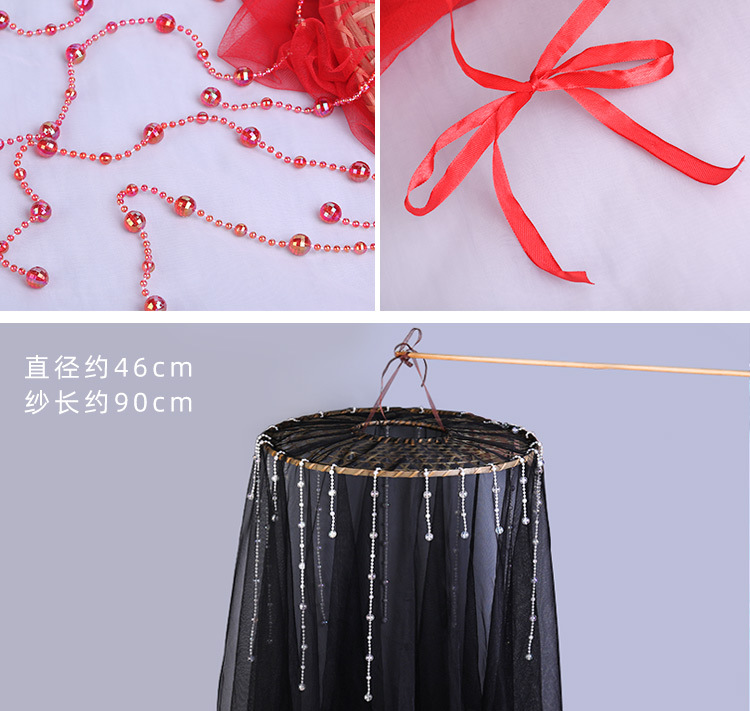 古风斗笠面纱 汉服帷帽幕篱防晒遮容 cos古装女侠客 斗笠帽帷幕