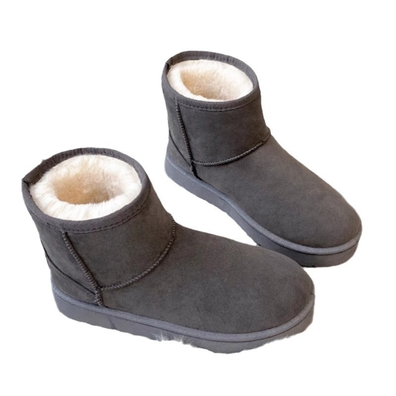 Snow Boots Women's Short 2023 New Winter Snow Cotton Boots Fleece-lined Thickened Bread Shoes Non-Slip Warm Female Boots