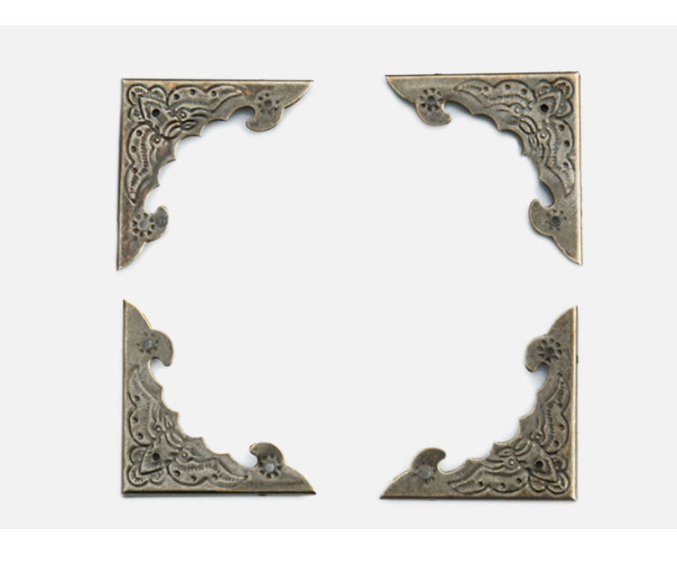 仿古包角金属护角首饰盒木盒包装盒包边直角蝙蝠角花复古五金配件