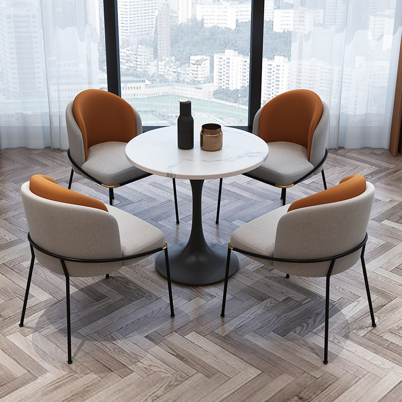 售楼处洽谈桌椅组合现代会客休闲酒店接待谈判小圆桌奶茶店咖啡桌