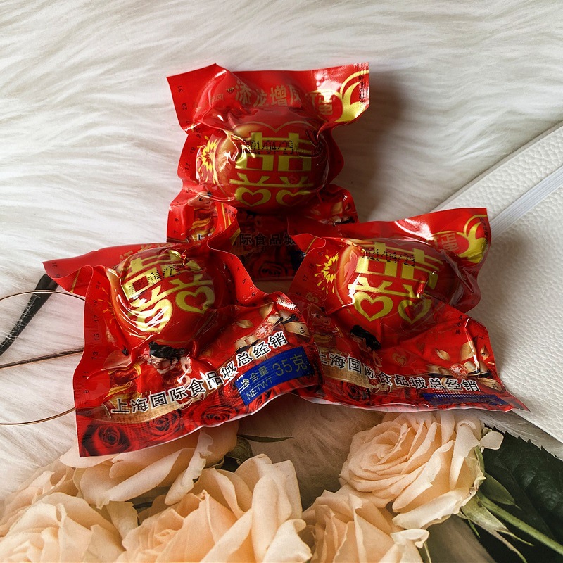 35g添龙增凤红蛋满月礼盒回礼周岁百天诞生礼喜蛋卤蛋零食批发