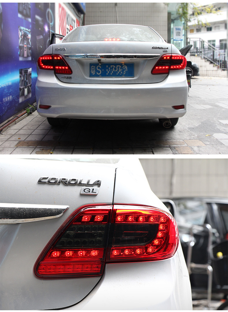 适用于丰田11-13款卡罗拉尾灯总成改装led行车灯刹车灯后尾灯总成