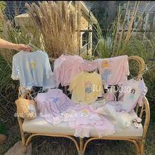 夏季睡衣女童宝宝七分短袖家居服套装儿童小童莫代尔薄款0055A052