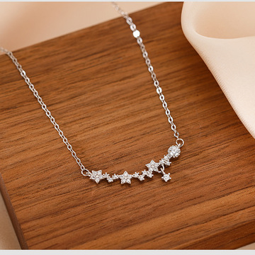 小红书夏季爆款新品满天星排钻高颜值气质颈项链s925纯银女生首饰