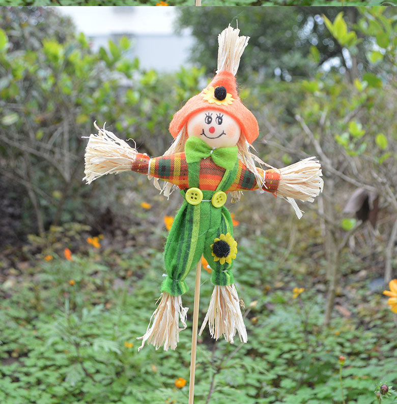 稻草编织小工艺品手工作品稻草娃娃幼儿园站立稻草人摆件南瓜道具