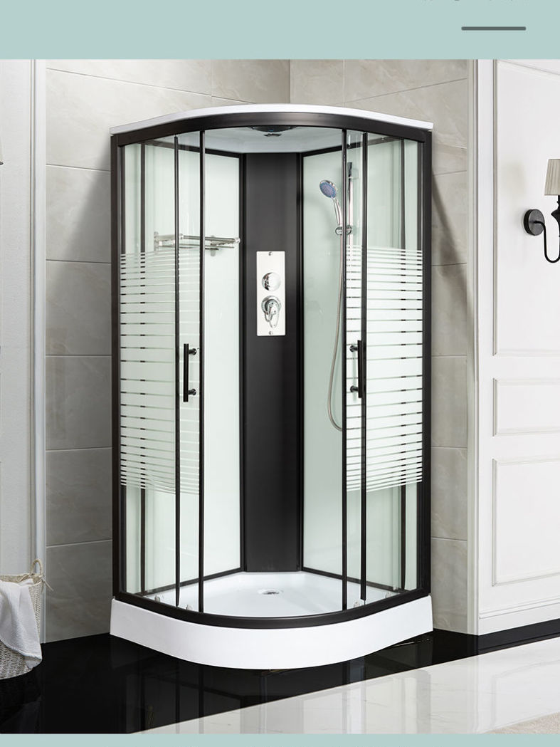 整体淋浴房弧扇形封闭一体式钢化玻璃门浴室家用卫生间洗澡房成品