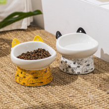 Cat bowl cat food bowl ceramic high foot anti猫碗猫食盆陶瓷