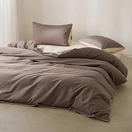 简单的高级！100S长绒棉床上四件套纯棉全棉双拼床单被套南通家纺