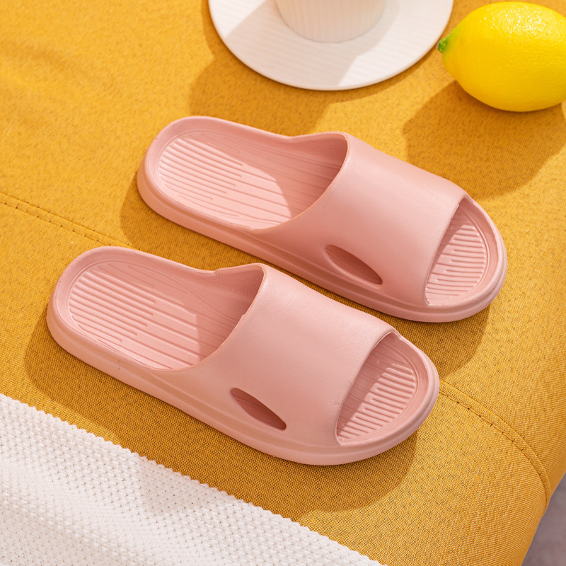 Slip-on Slippers for Women Summer Home Couple Non-Slip Indoor Bathroom Eva Men Bath Sandals Factory Wholesale