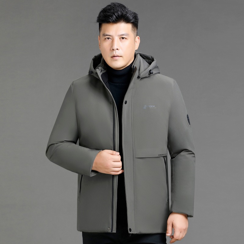 中长款男士棉衣厚款爸爸装保暖棉袄中老年人连帽棉衣外套男冬季新