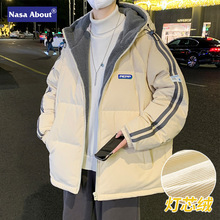 NASA灯芯绒棉衣男士外套冬季2023新款加绒厚面包服棉袄子御寒棉服