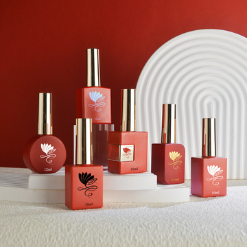 新款甲油胶空瓶10ml 15ml 大容量指甲油瓶 红色新年包装甲油胶瓶