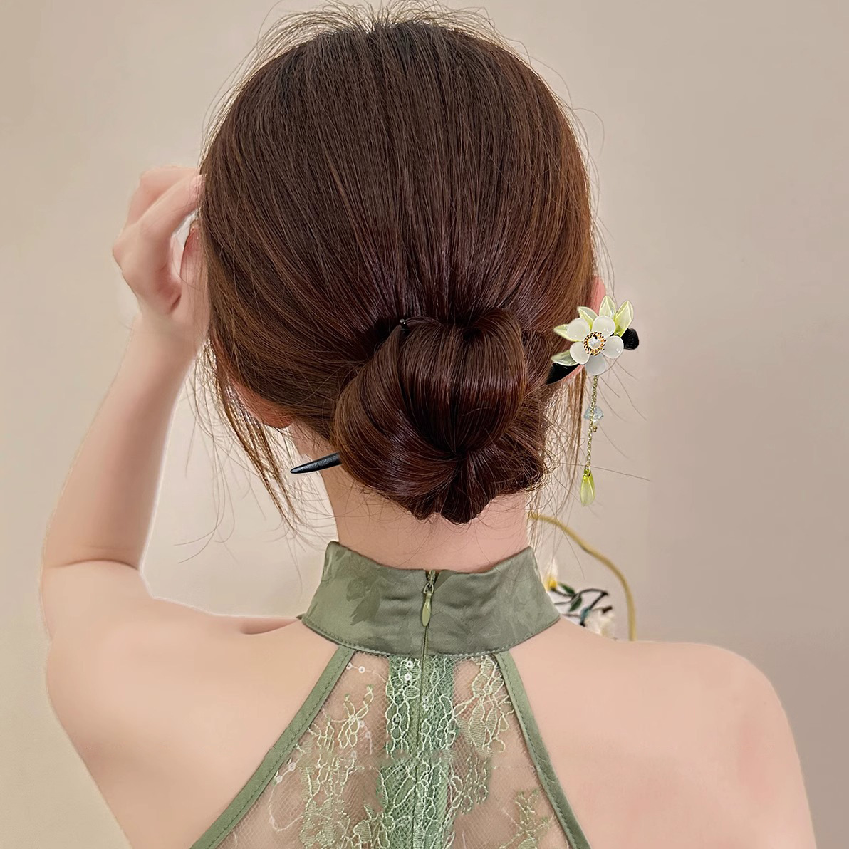 Hairpin Ancient Style High-Grade Updo Metal Tassel Buyao Hairpin Women's New Chinese Simple Modern Cheongsam Hairpin