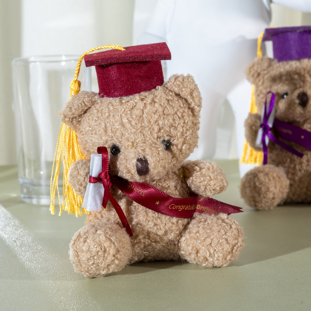 Graduation Bear Doctorial Hat Bear Doctor Bear Plush Toy Bachelor Teddy Bear Doll Logo Graduation Commemorative Gift