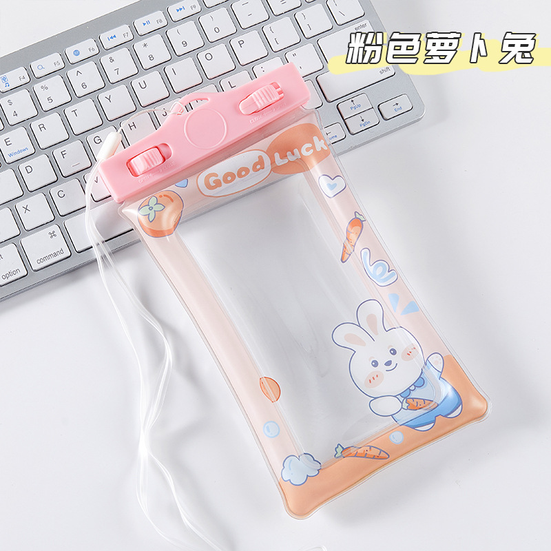 Mobile Phone Waterproof Bag Factory Wholesale Cartoon Animal Pvc Transparent Sealed Waterproof Bag Drifting Waterproof Phone Set