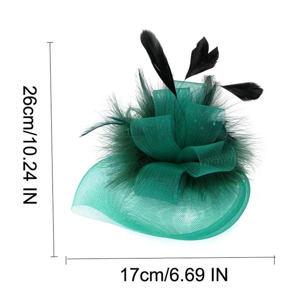 Amazon Hot Mesh Feather Headwear Hair Accessories Bridal Bow Flower Ornament 2023 European and American New Hairpin