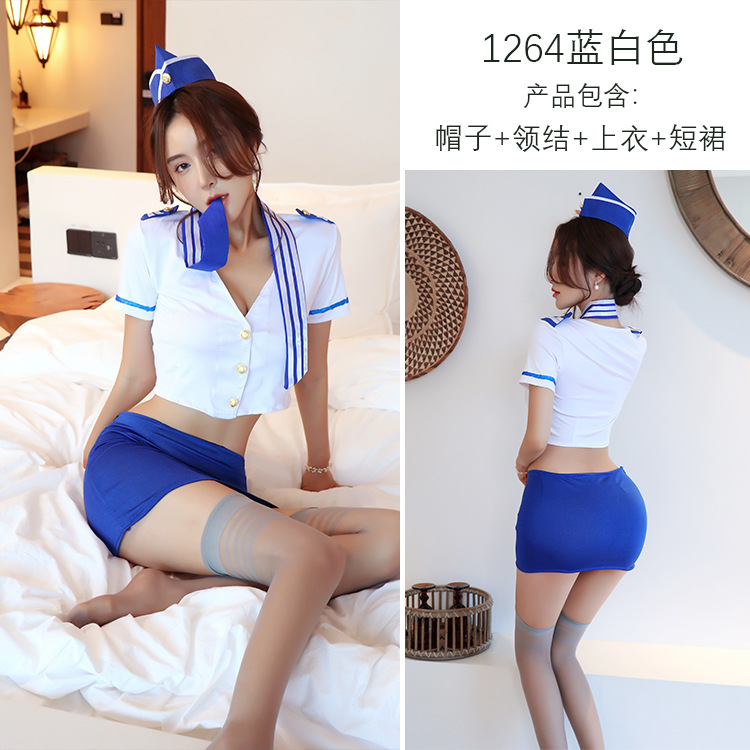 Long Night Sexy Lingerie Sexy Stewardess Elastic Role Play Temptation Professional Policewoman Uniform Temptation Secretary