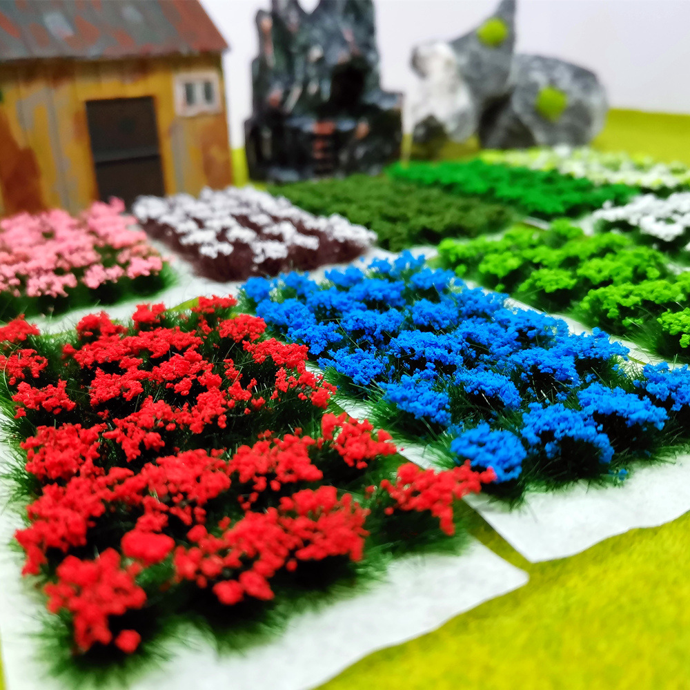 手工diy手作情景制作材料仿真草丛草簇28颗植被沙盘情景模型材料