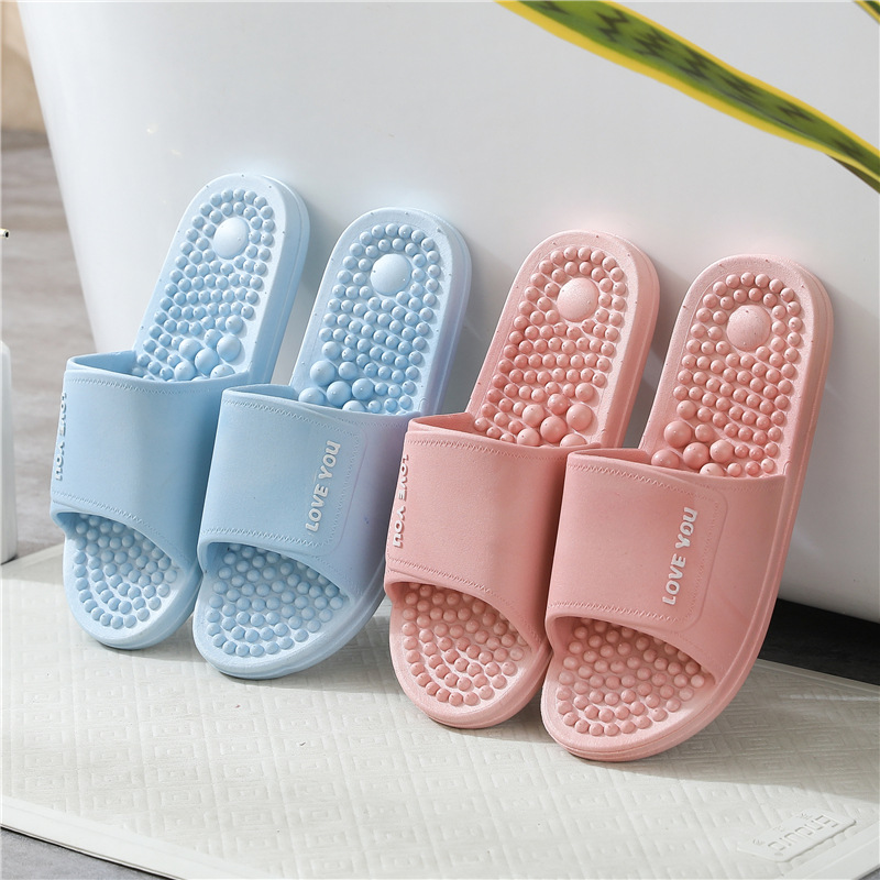 Women's Slippers Summer Interior Home Bathroom Soft Bottom Slip-Resistant Couple Men's Foot Massage Slippers Wholesale