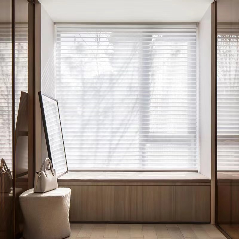 Triple Shade Soft Gauze Curtain Venetian Blind Curtain Roller Shutter Office Balcony Apartment Club Internet Celebrity Curtain Sunshade