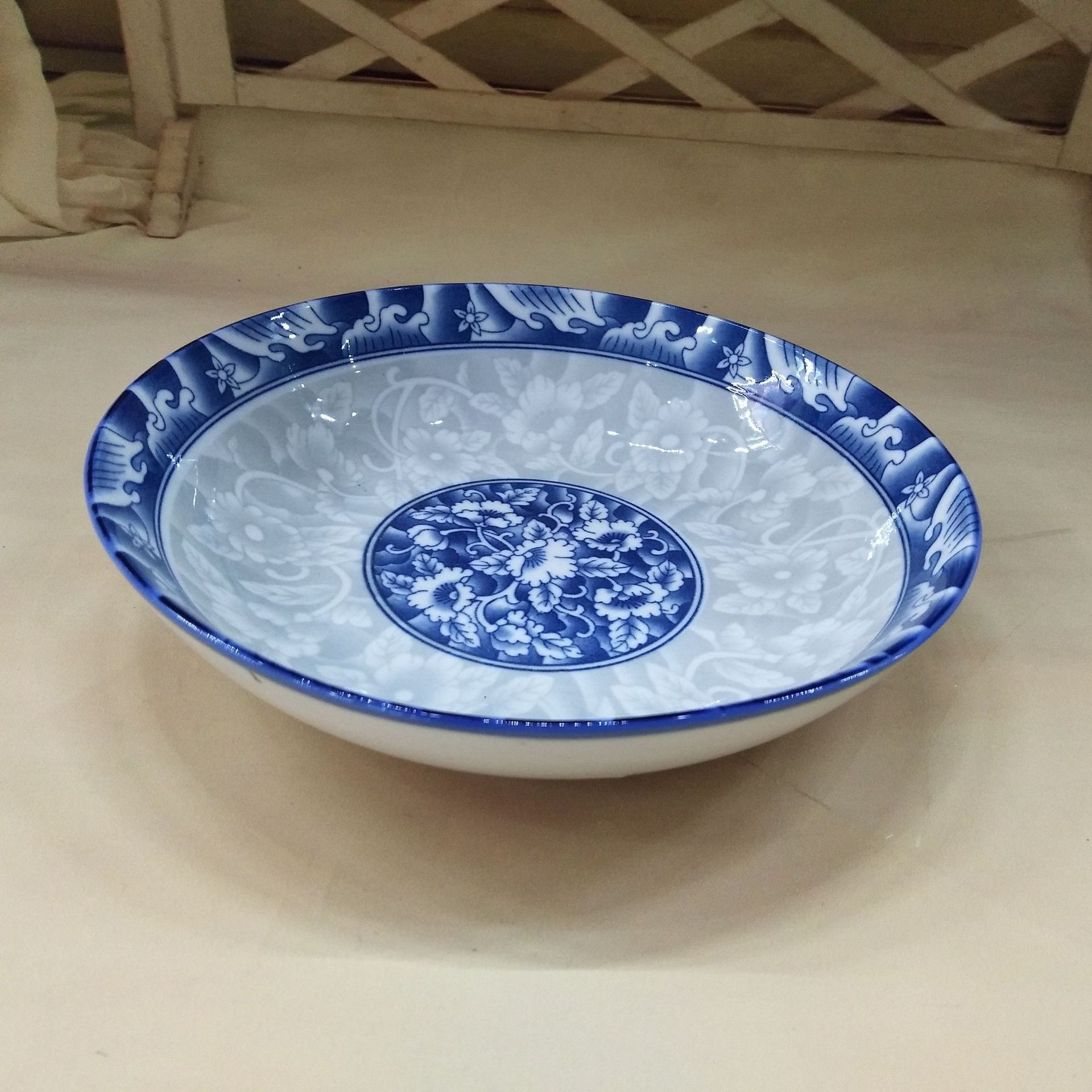 一二混级青花瓷釉中彩陶瓷盘子家用酒店热菜盘凉菜盘可微波炉使用