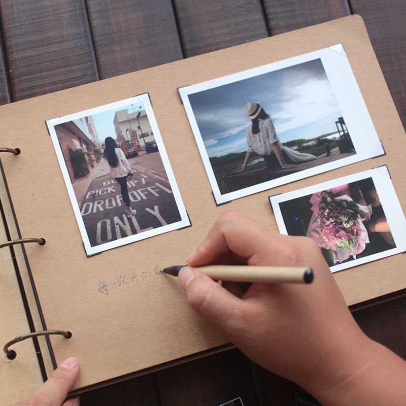 复古牛皮纸diy相册 大号手工粘帖式活页韩国情侣宝宝同学录纪念册