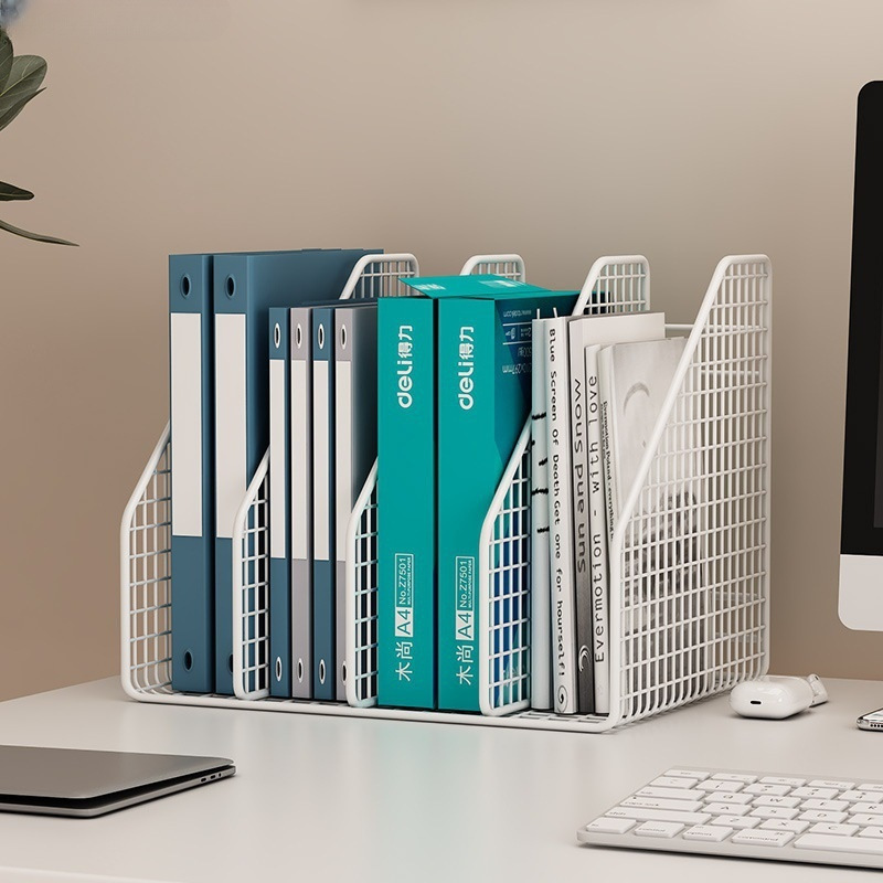 文件收纳架办公桌置物架文件夹收纳盒档案资料金属大容量办公室渊