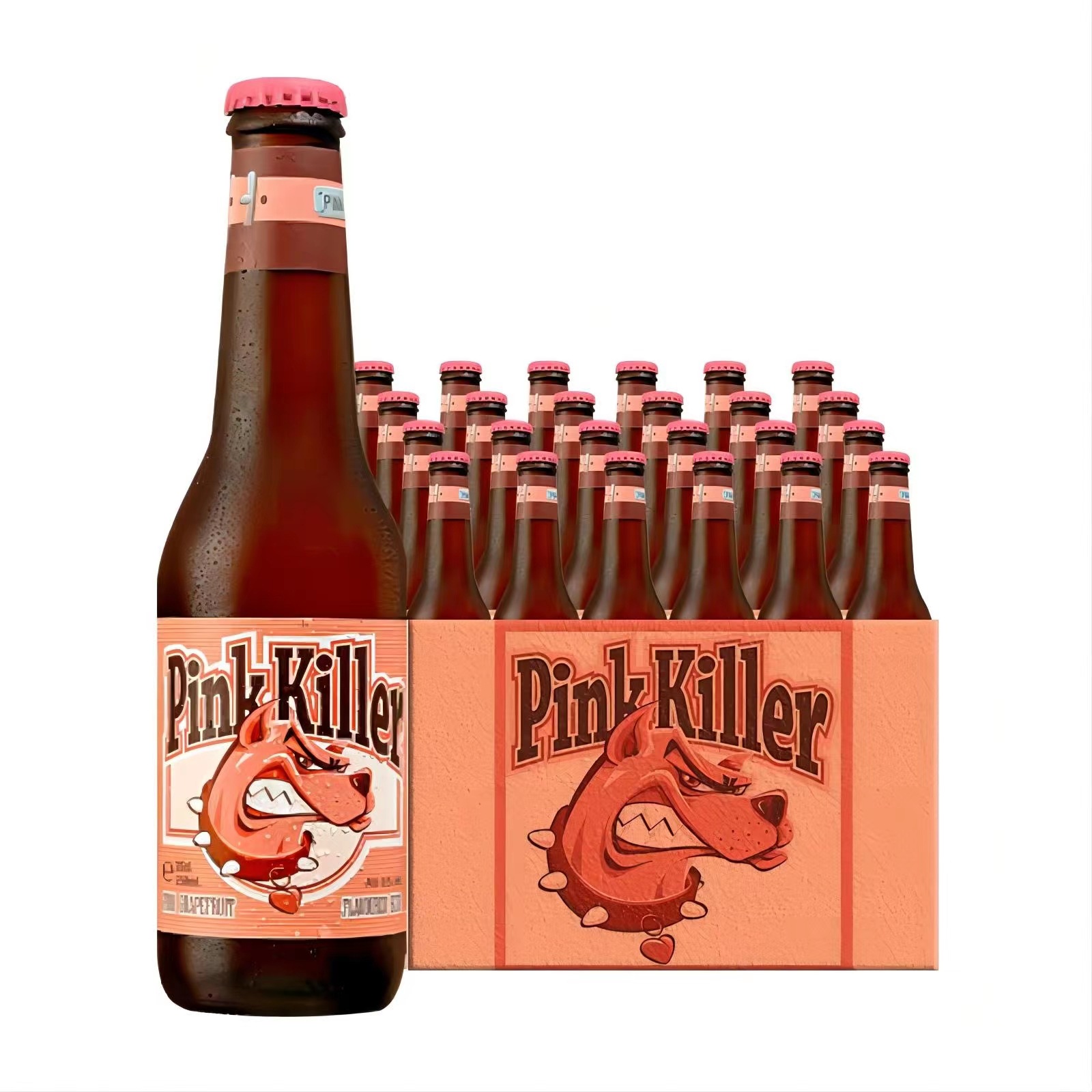 比利时进口红色粉色杀手粉红猎手啤酒330ml*24瓶23年1月底到期