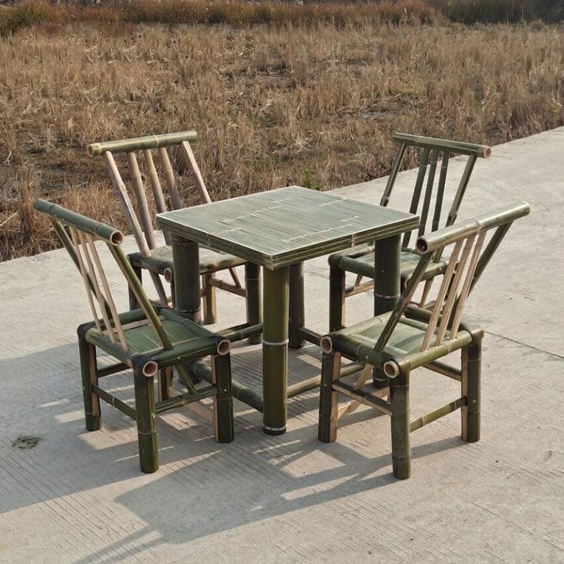 农家乐竹桌椅老式公司小竹桌子传统接待竹椅子吃饭竹家具农庄户外