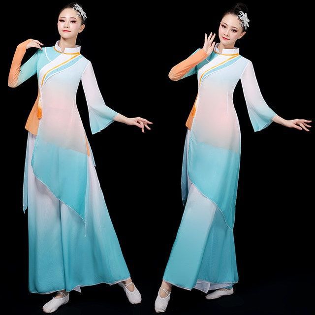 古典舞演出服女飘逸扇子舞服中国风醉春风舞蹈服装新款秧歌服套装
