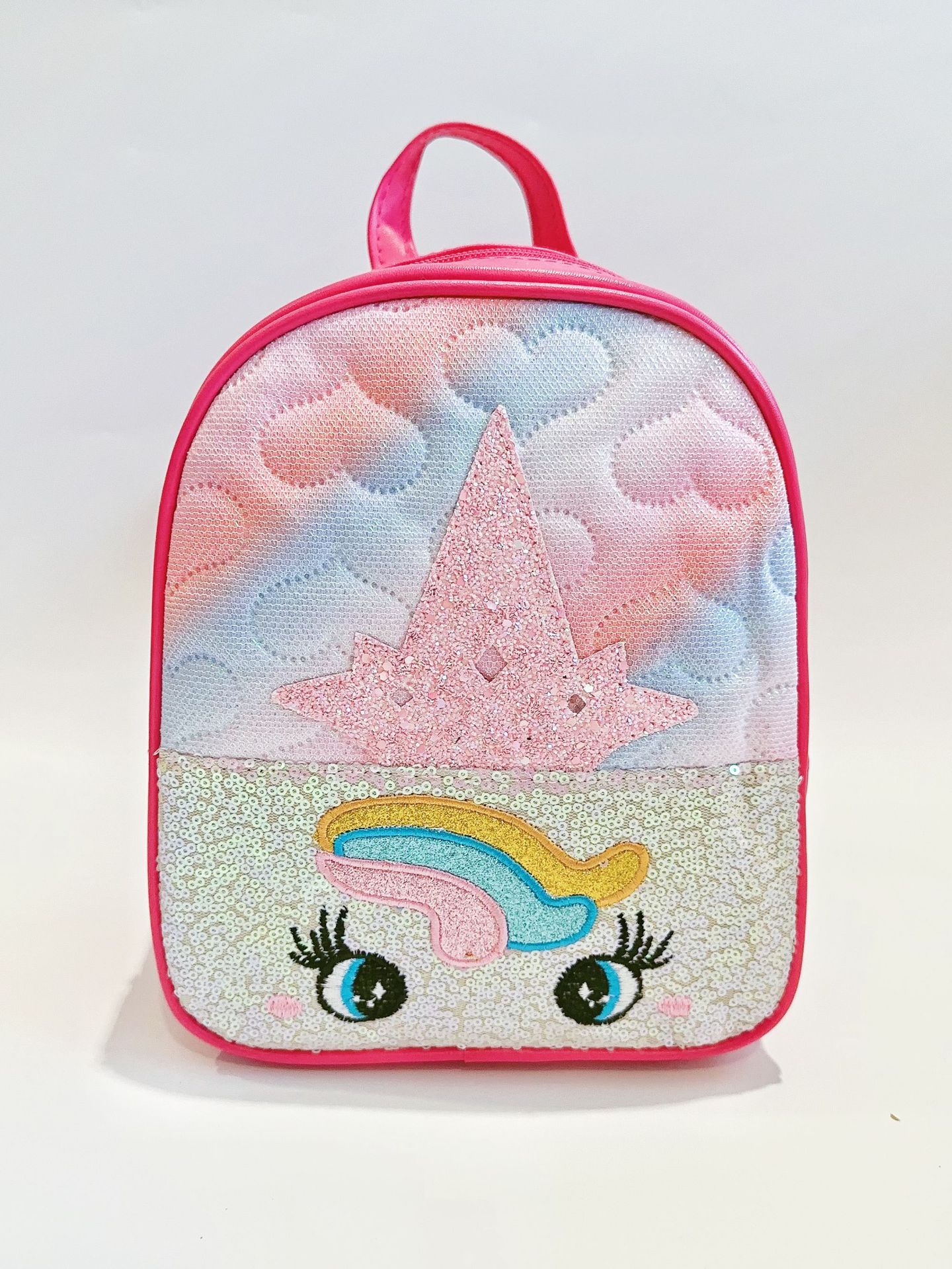 New Quilted Rainbow Unicorn Backpack Cute Casual Children's Small Schoolbag Girls' Fashion Cartoon Backpack