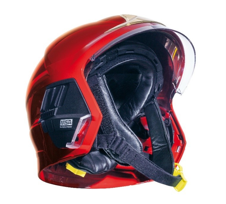 msa/梅思安10158864 消防头盔 f1xf 中号红色基本款 带照明模组