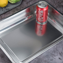 RI0T不锈钢托盘长方形盘子商用加厚烧烤盘蒸饭盘菜盘家用餐盘铁盘