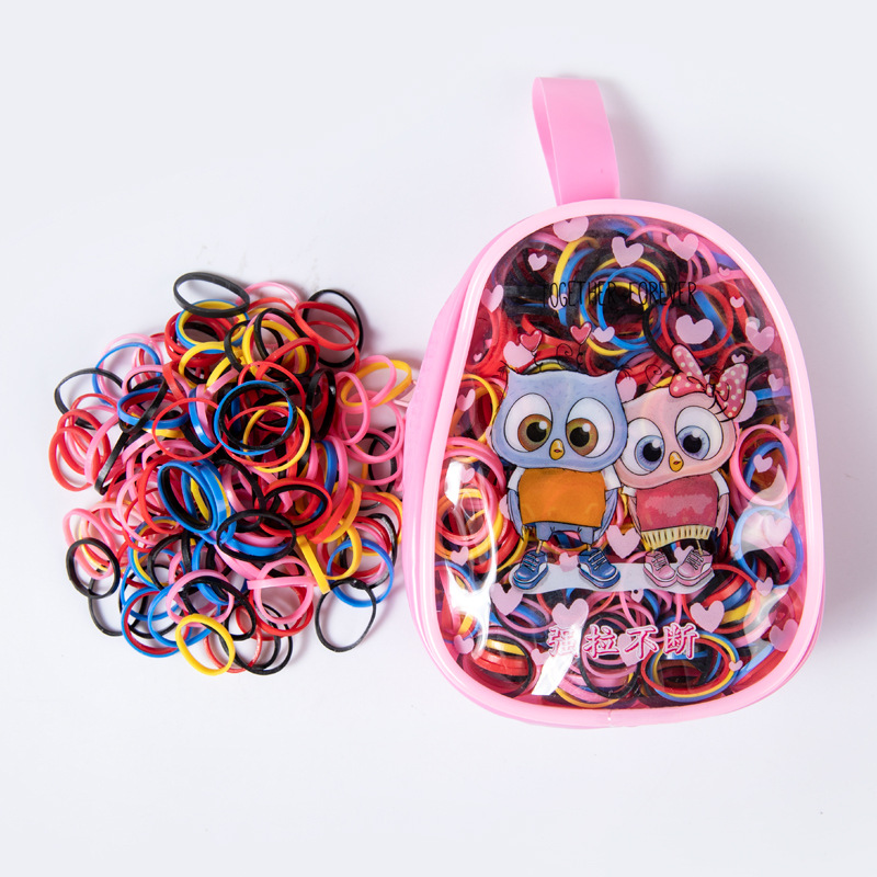 Korean Style Cute Backpack Disposable Rubber Band Color Children's Rubber Band Strong Pull Continuously Black Hair Ring Headband Wholesale