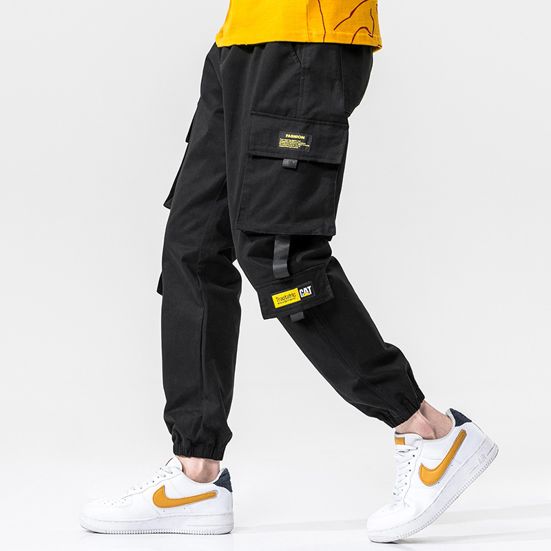 男装2021春夏季新款男装工装裤休闲潮牌束脚修身裤子男韩版潮流运