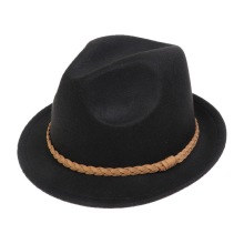 跨境热卖小礼帽秋冬新款藏式爵士帽欧美毛呢牛仔帽男士复古风帽子