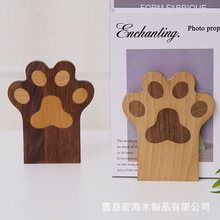 创意木质实木猫爪立式书立书档架装饰品学生创意个性书立架DIY