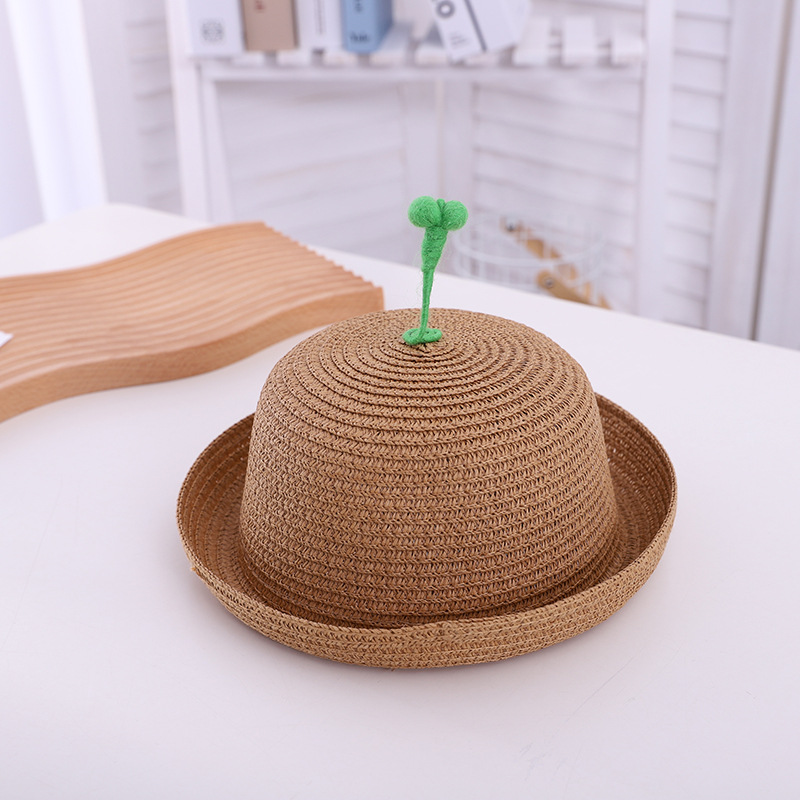 Children's Straw Hat Sun Hat Outdoor Casual Fisherman Hat Bucket Hat Cartoon Cute Baby Sun Hat Outdoor Beach Hat