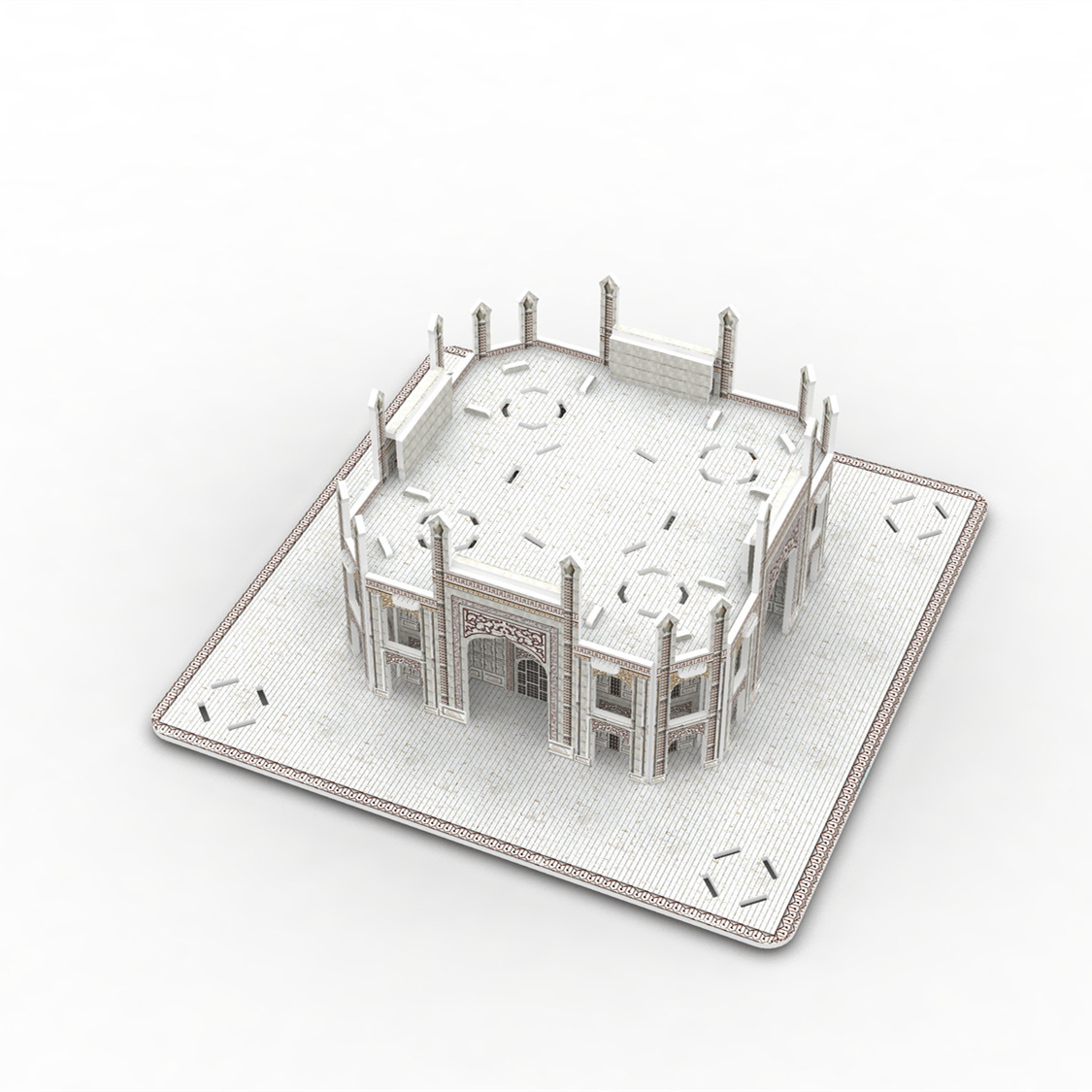诺思图 立体拼图世界著名建筑泰姬陵纸制建筑模型地摊玩具