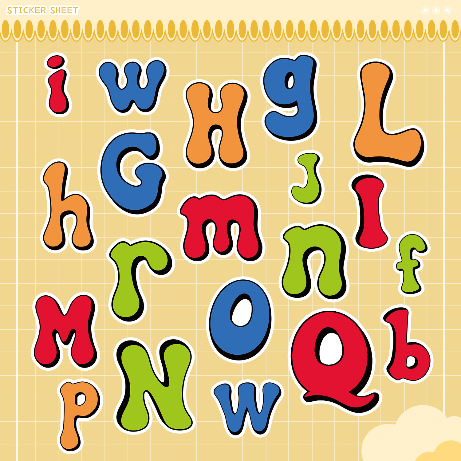 跨境50张英文字母贴纸手机水杯防水diy装饰贴画儿童手账贴纸批发