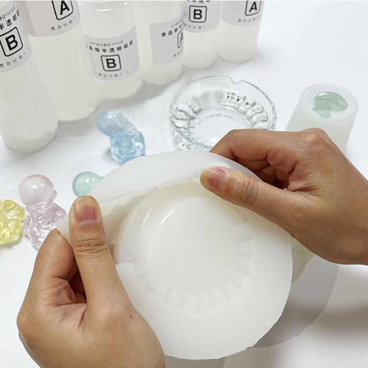 食品级硅胶1:1翻模手工滴胶模具硅胶模具diy手办玩具翻模液体硅胶