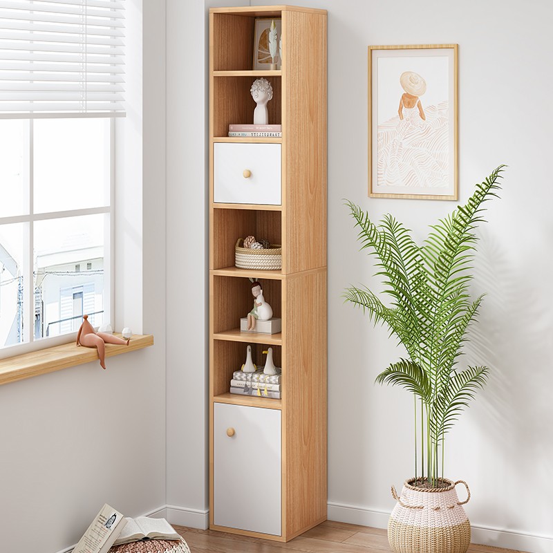 窄缝收纳柜夹缝置物架超窄书架落地墙角落转角书柜墙边小窄柜立柜