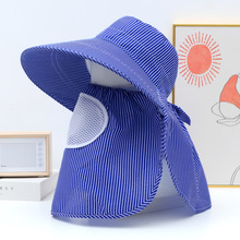 女士夏季遮阳帽防晒帽披肩帽采茶帽防紫外线护颈网透气面罩太阳帽