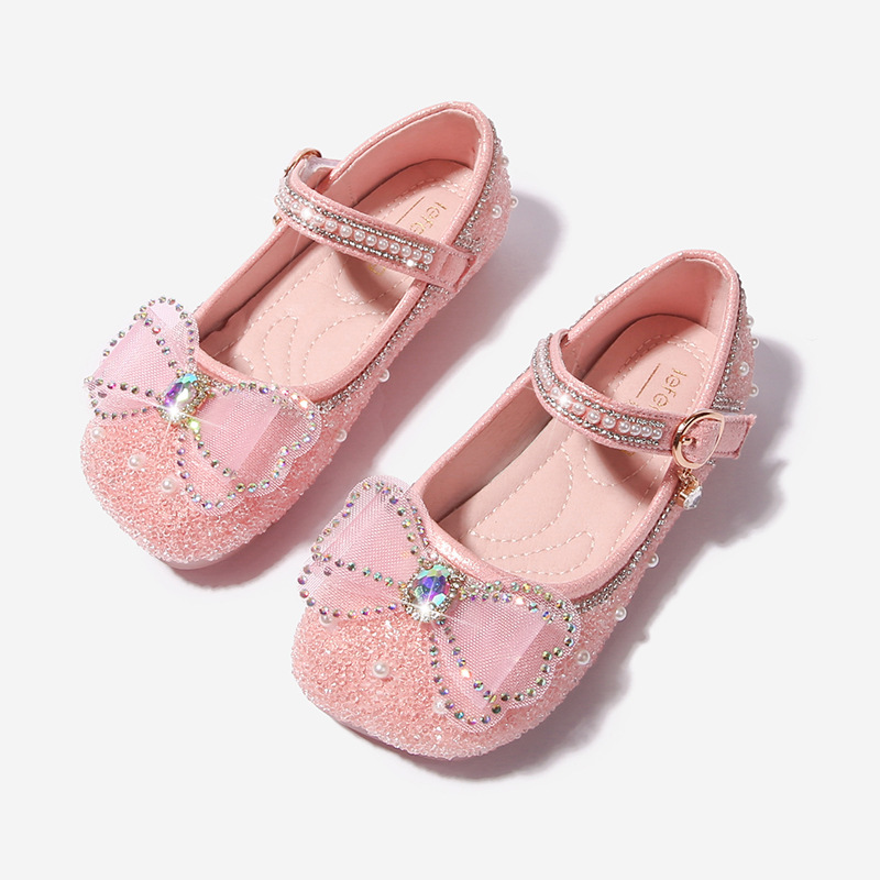 女童公主鞋春季新款时尚儿童鞋子女宝宝小皮鞋女孩水晶鞋春秋单鞋