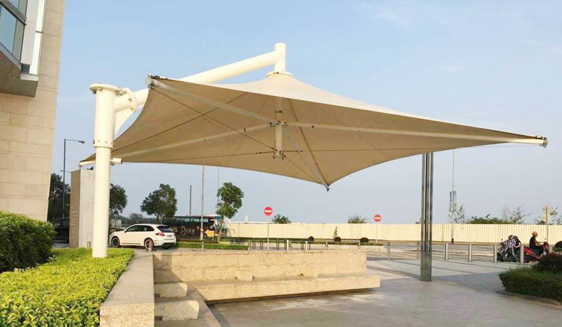 定制户外景观遮阳膜伞 景区园林膜结构遮阳伞 城市广场遮阳膜伞棚
