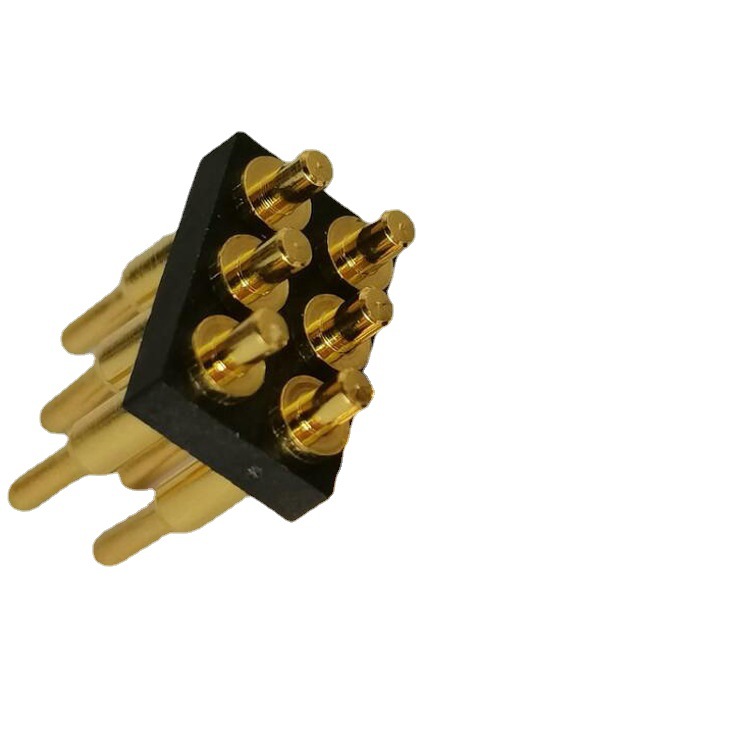 弹簧针pogopin连接器 探针导电弹针6pin弹力针铜柱针镀金天线顶针