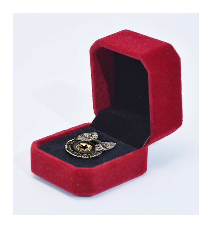 批发绒布徽章盒奖牌工艺品纪念币盒八角绒布烫印logo胸牌饰品盒