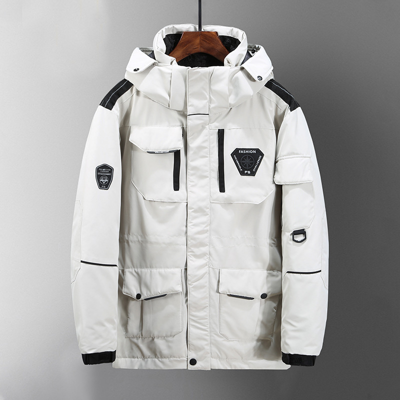 户外工装男女跑男羽绒服男中长款冬季韩国情侣羽绒加厚外套男潮