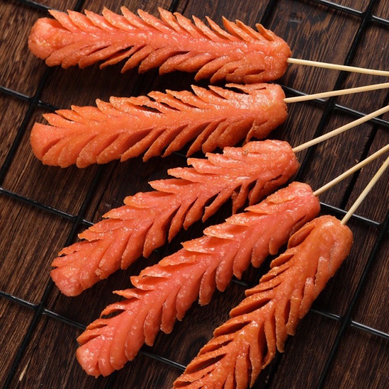 脆皮烤肠火腿肠香肠淀粉肠东北风味铁板烧油炸煎烤煮火锅食材批发