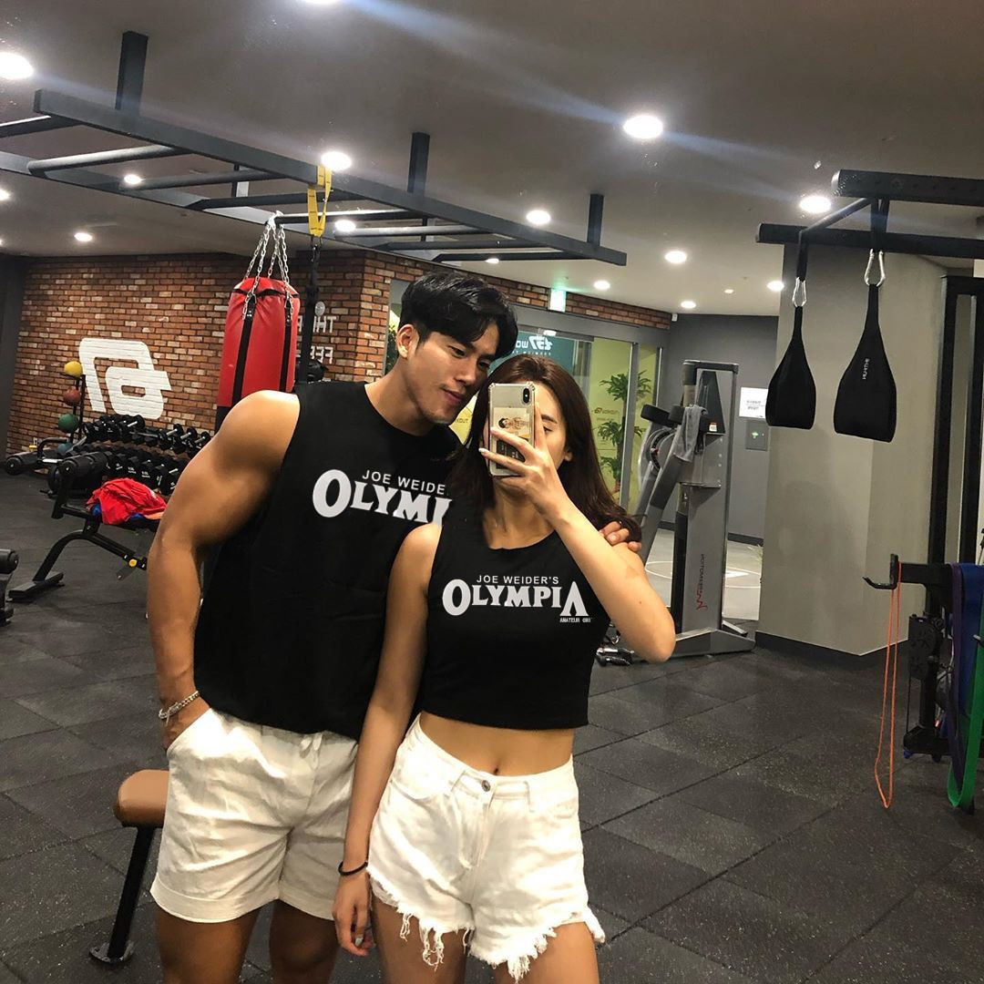 肌肉男奥赛运动背心男女情侣款夏季健身背心纯棉瑜伽服女背心